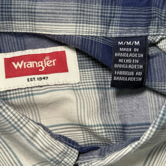 Wrangler Men's Long Sleeve Casual Shirt Size Medium Regular Fit Cotton Blend - Picture 7 of 10